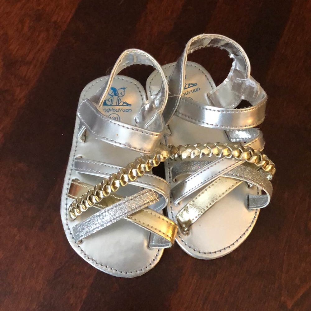 Silver & gold sandals NWOT